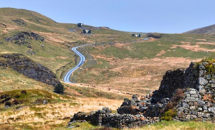 Shepherd's huts on a mountain in north Wales